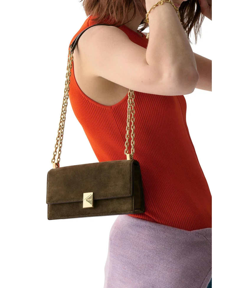 كيت سبيد حقيبة كروس بودي صغيرة من جلد السويد بتصميم ديكو